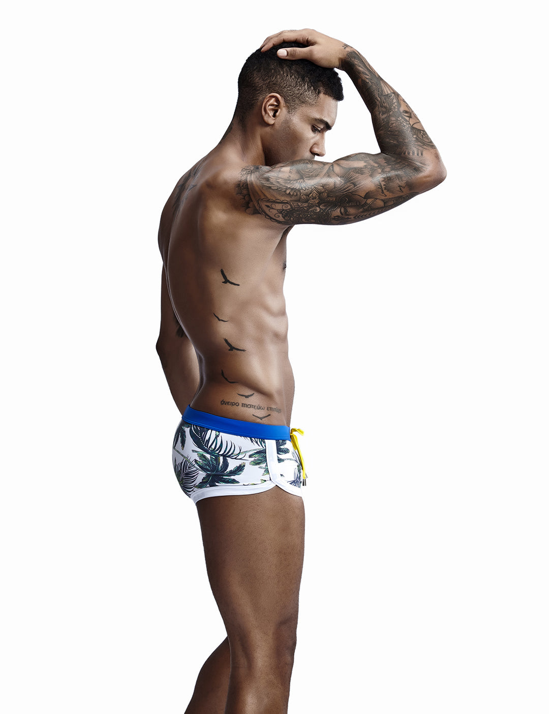 Maillot de Bain Short Blanc Homme SEOBEAN