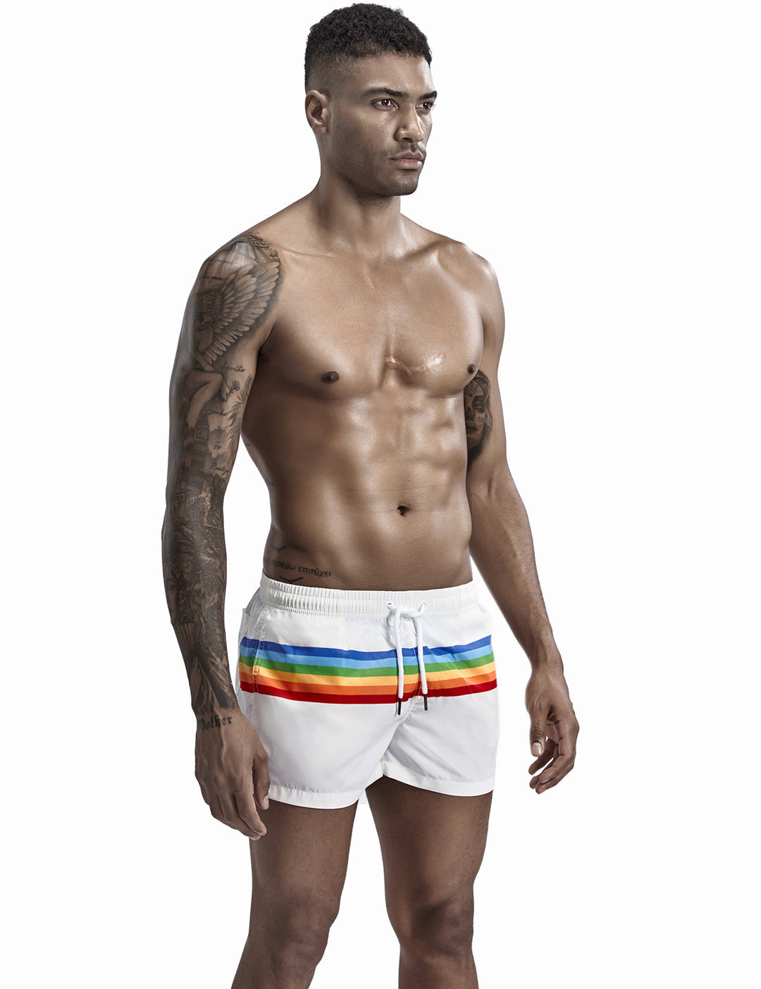 Short de Bain Homme Blanc SEOBEAN RAINBOW