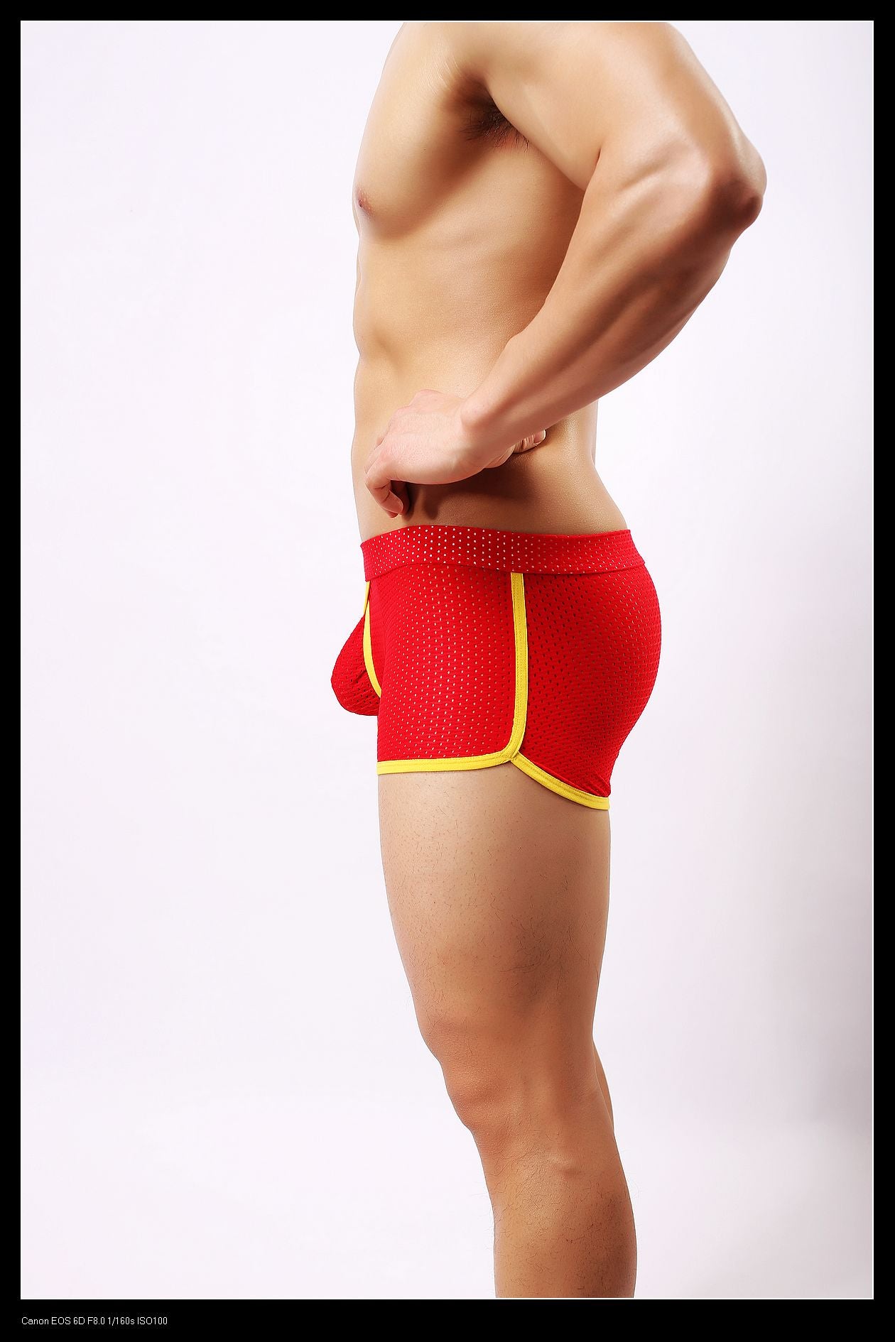 Boxer Herren Lonjo Mesh Ajouré Rot