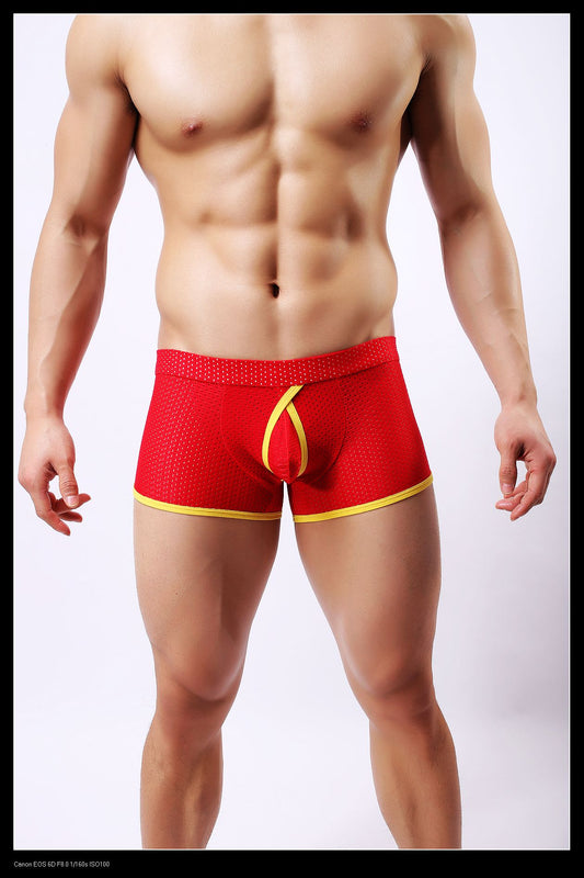 Boxer Herren Lonjo Mesh Ajouré Rot