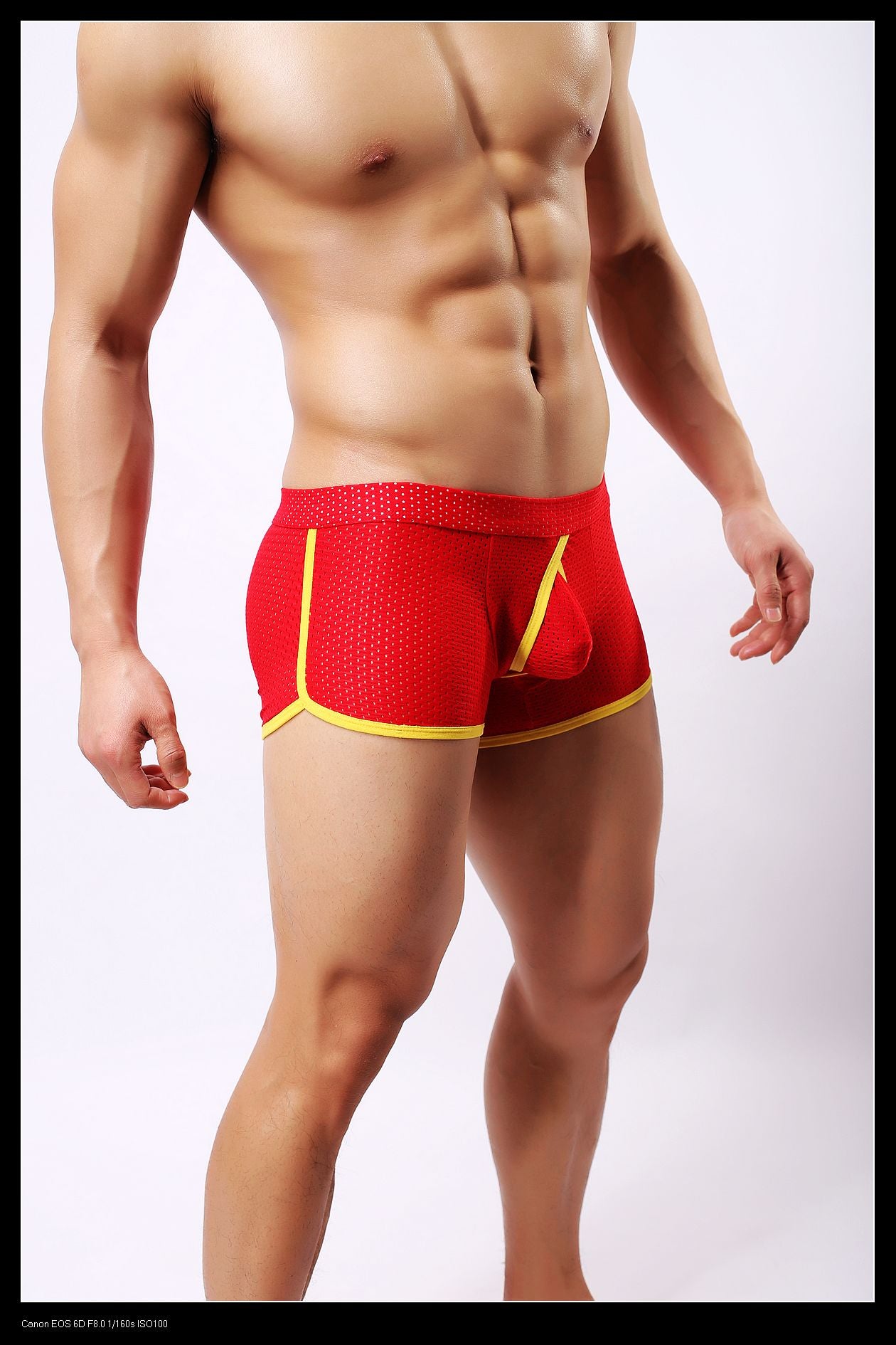 Boxer Herren Lonjo Mesh Ajouré Rot