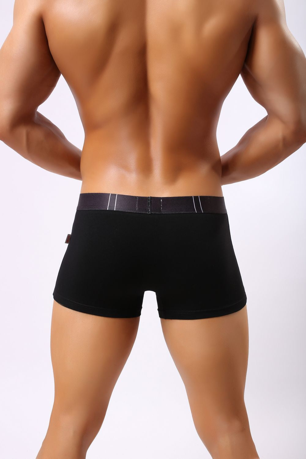 Boxer homme LJ Noir Effet Ceinture avec ouverture interne