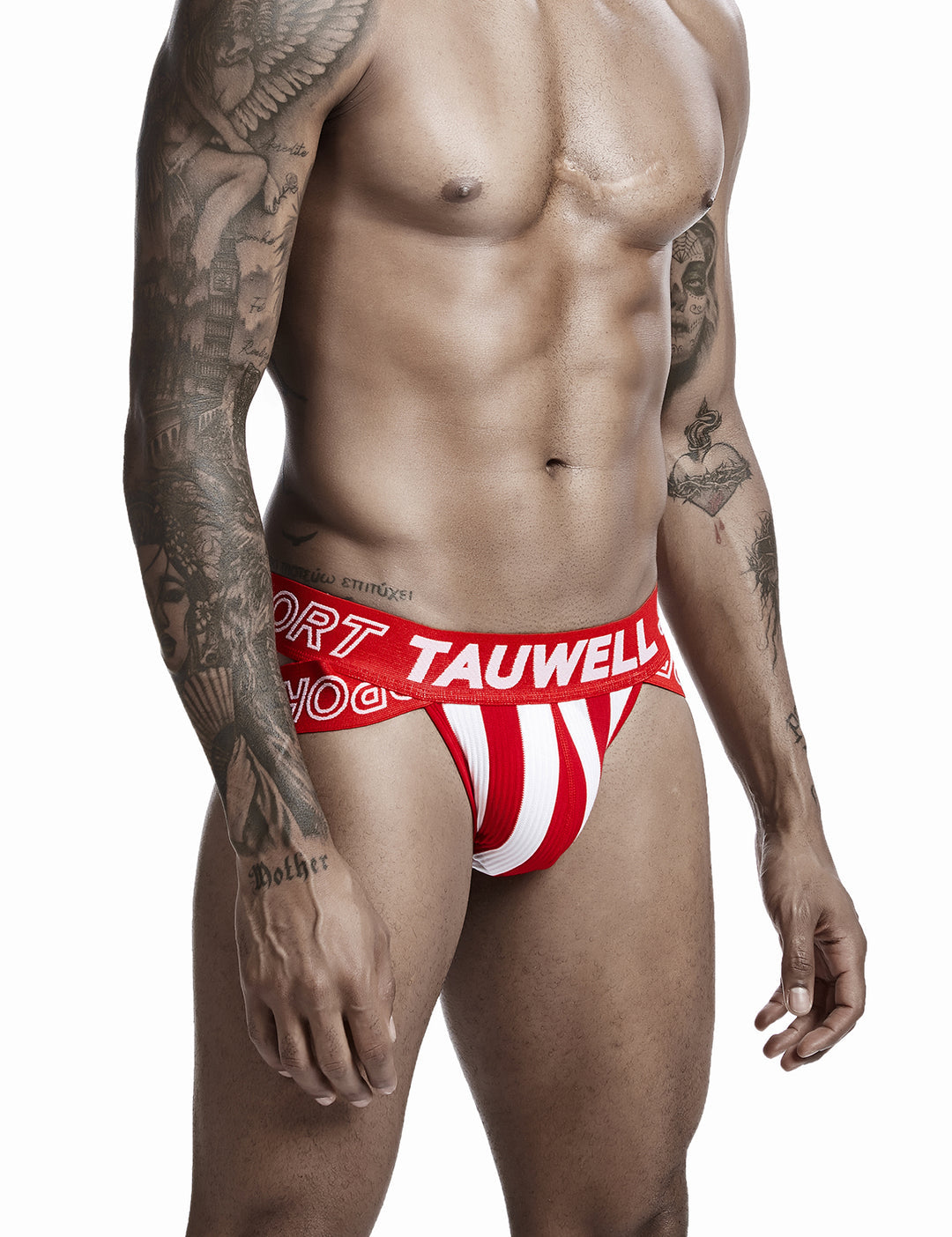 Slip Rouge/Blanc Homme TAUWELL