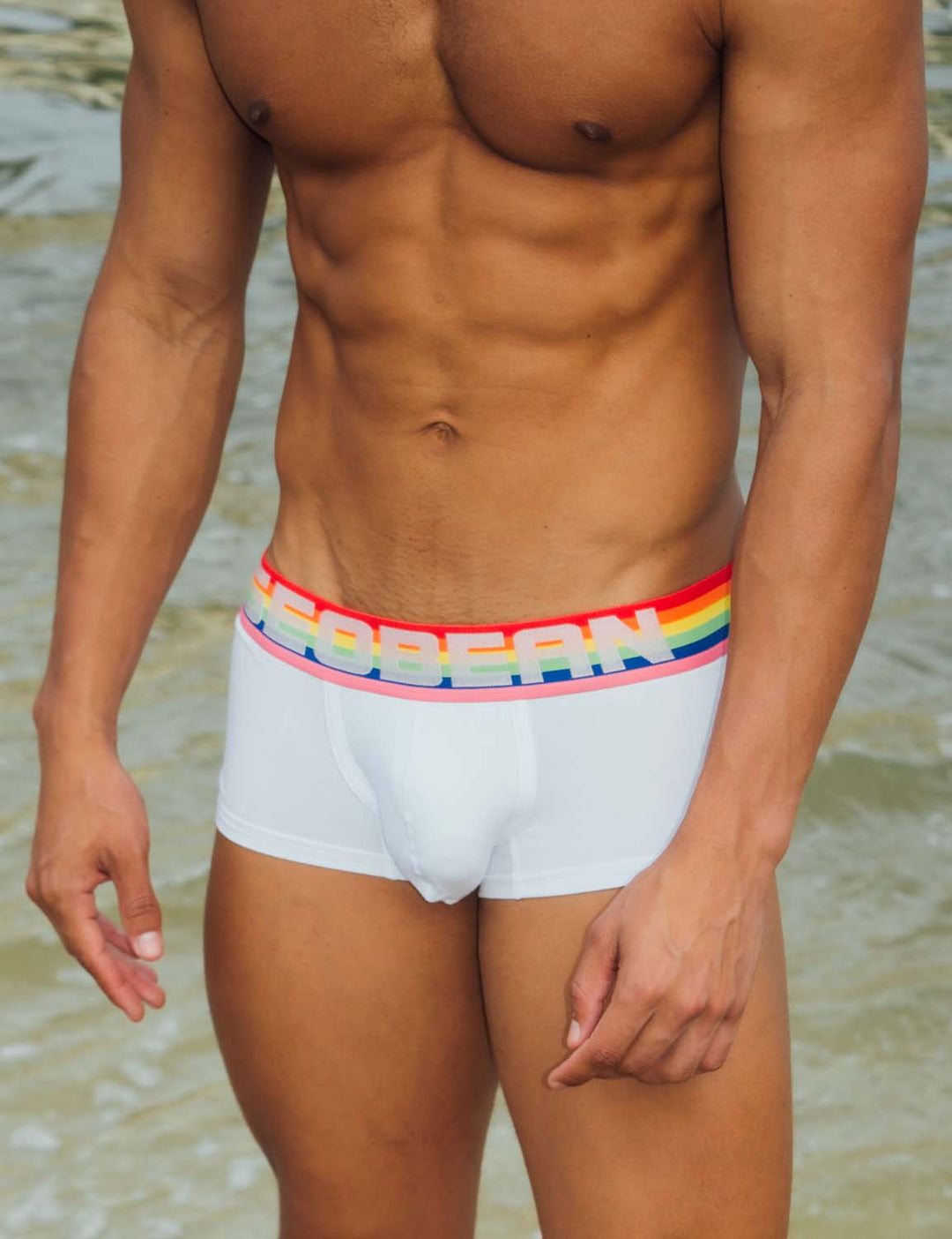 Boxer Branco Homem SEOBEAN Rainbow