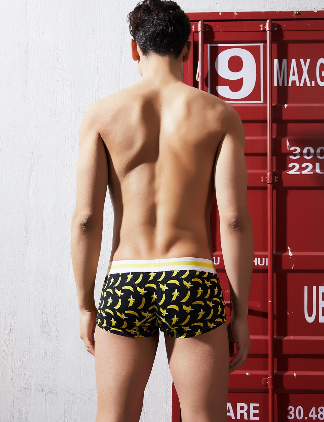 Boxer Homme SEOBEAN à Motifs Banane Noir et Jaune - Originalité et Confort