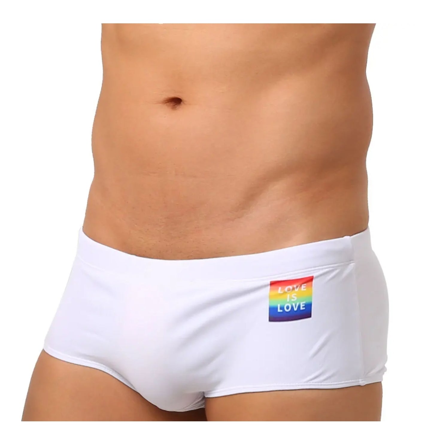 Maillot de Bain Mini Short Blanc Homme UXH Rainbow