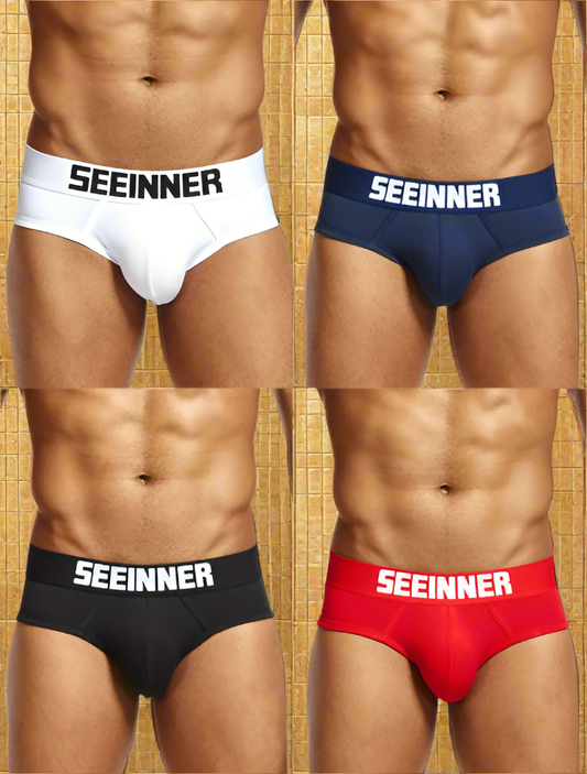 Lot de 4 Slips Homme en Coton – Seeinner, Confort et Élégance