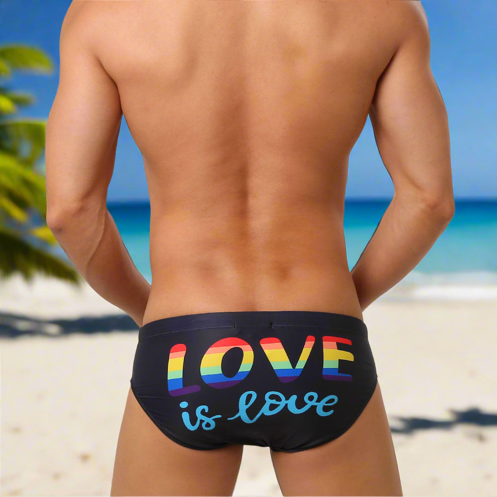 Cueca de Banho Preto UXH Arco-Iris 