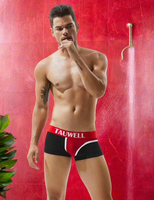 Boxer Sport Noir et Rouge Homme TAUWELL