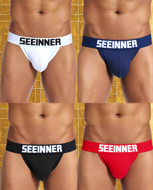 Lot de 4 Tangas Homme en Coton – Seeinner, Confort et Élégance