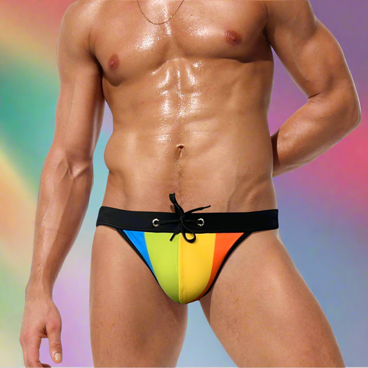 Tanga de Bain Homme Arc en Ciel JESSBORN Rainbow Style