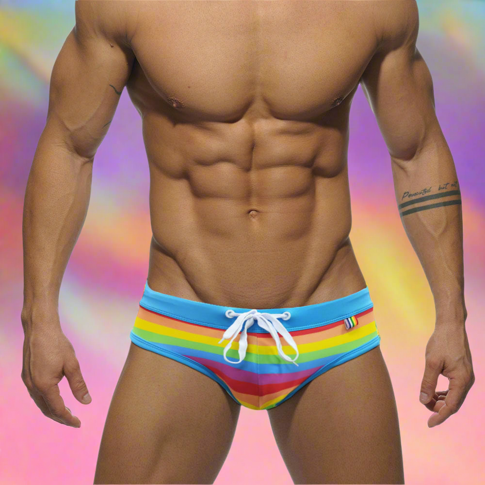 Bunte Gestreifte Badeslips Herren UXH Rainbow